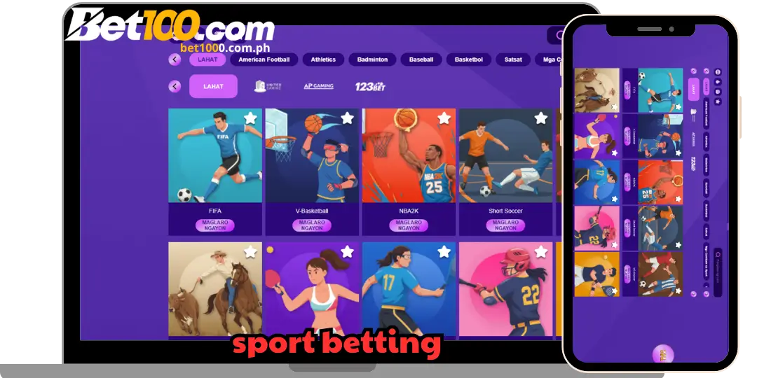 Sport Online - Sports Betting : Live Odds, Global Sports & Fast Payouts at Bet100 2 interface sport betting